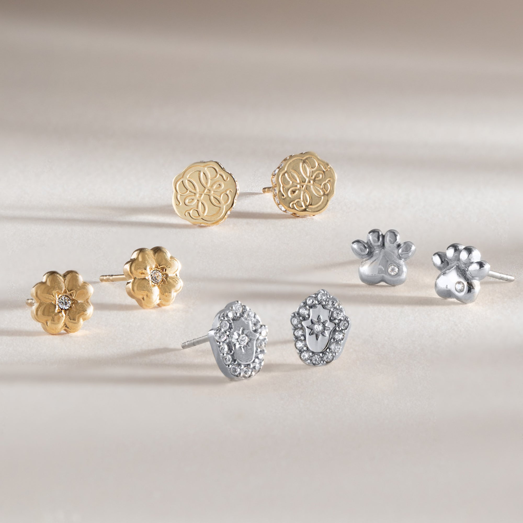 Paw Print Mini Stud Earrings