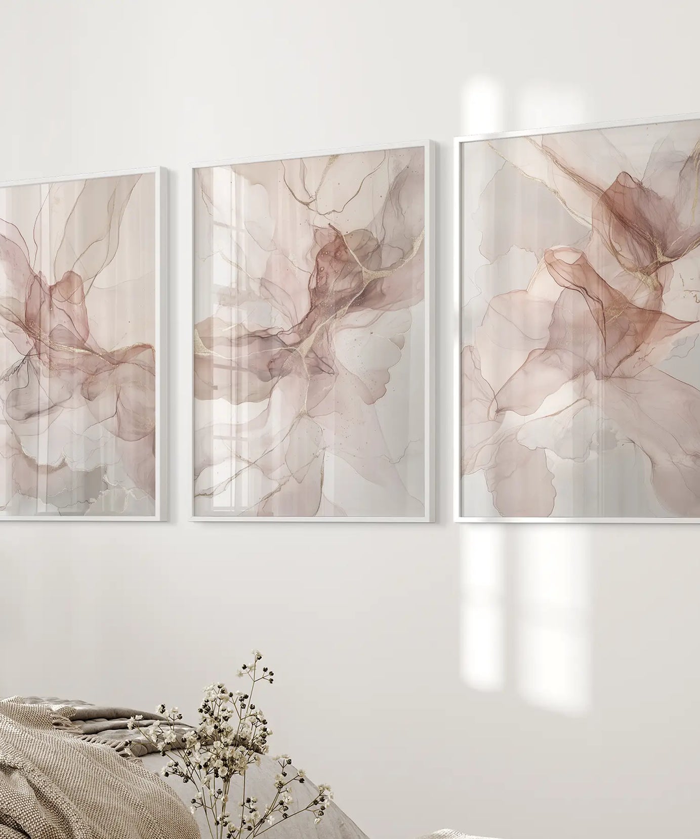 Neutral Abstract Set of 3 Prints Wall Art Decor