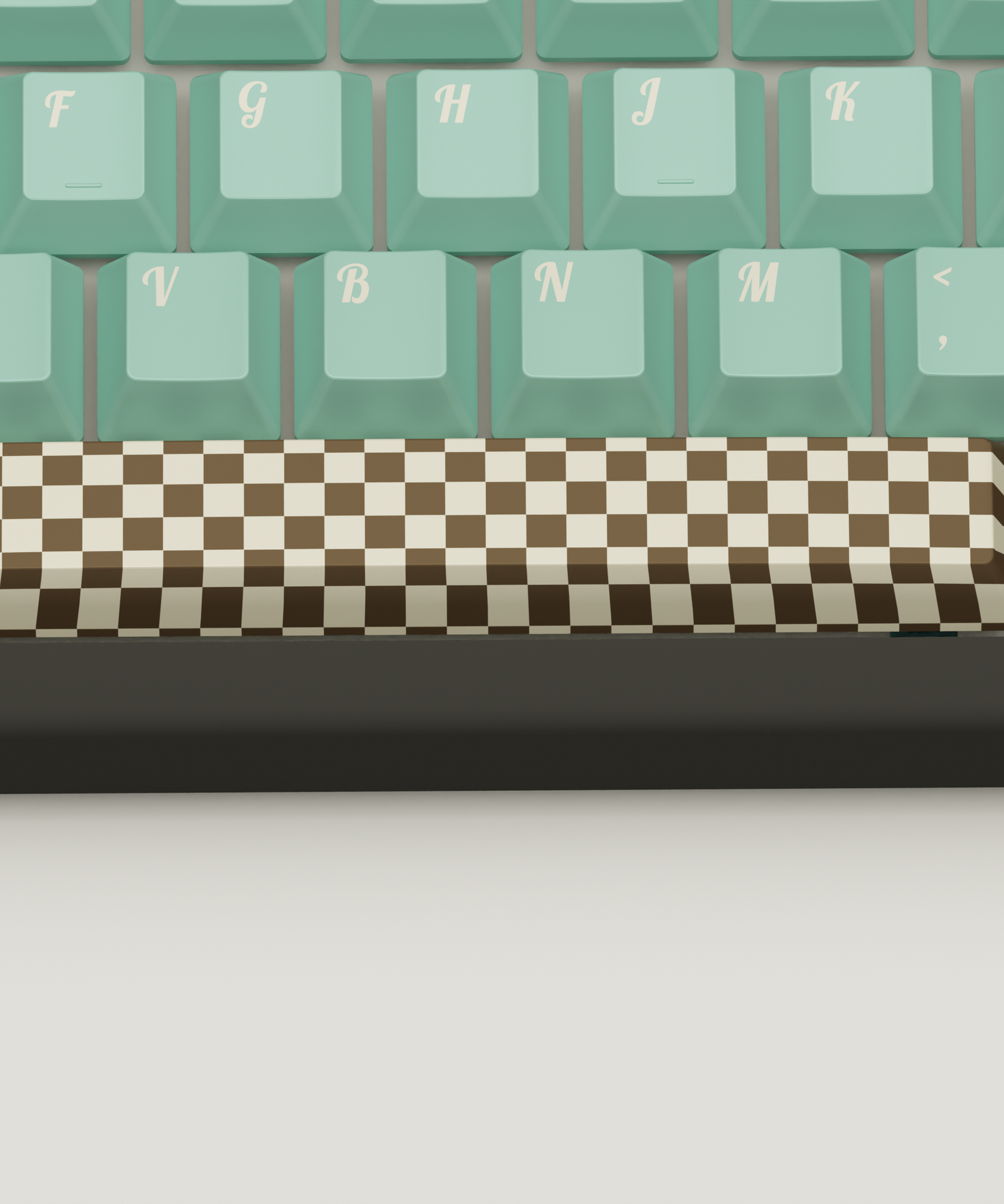 Mint Choco Design Keycaps and Mechanical Keyboard