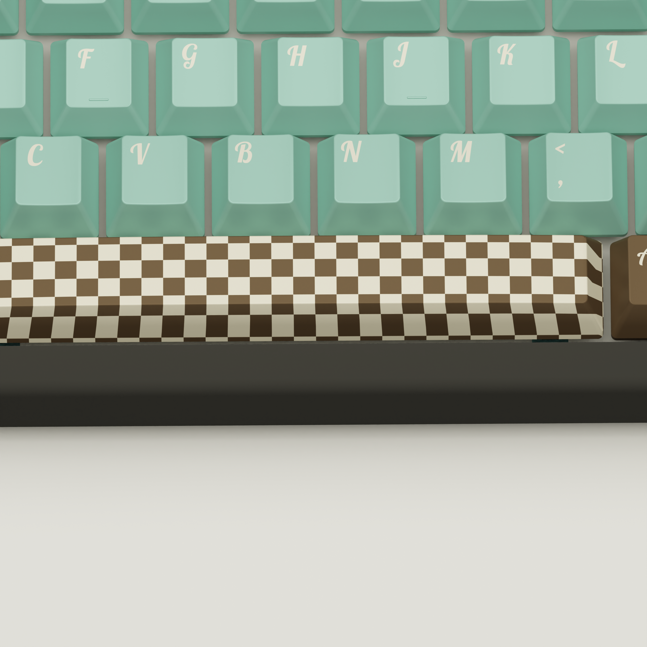 Mint Choco Design Keycaps and Mechanical Keyboard