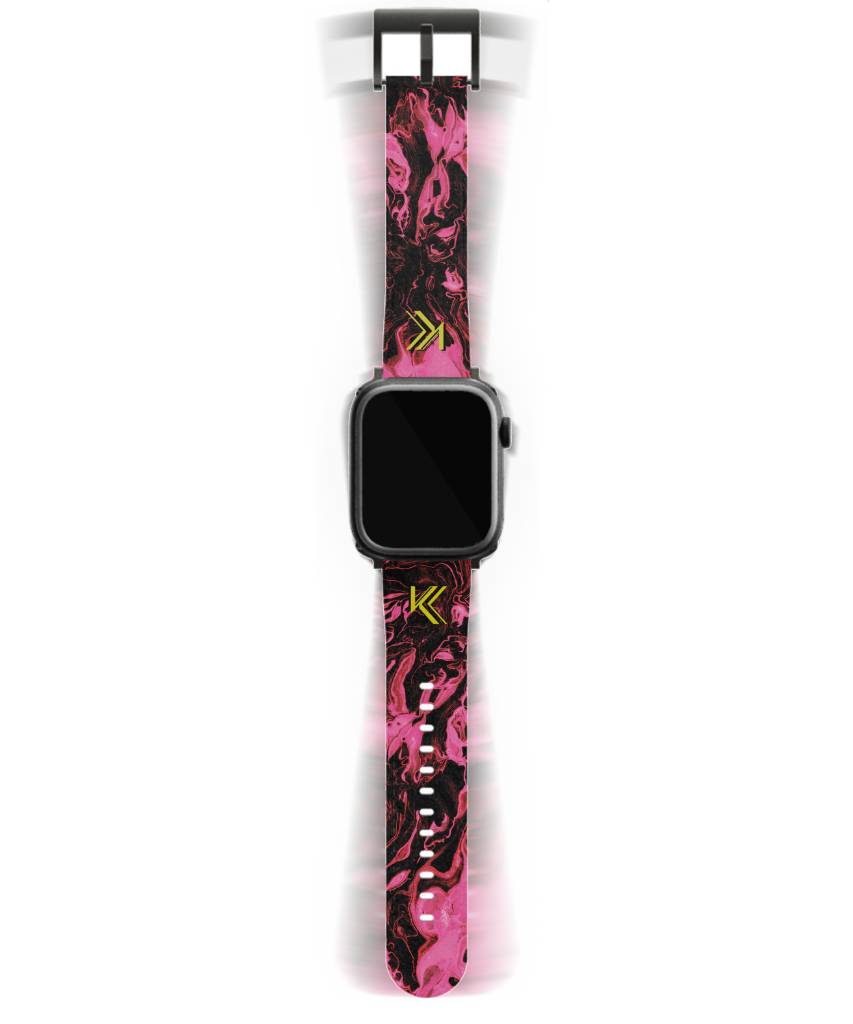 Nebeliges Granat-Uhrenarmband