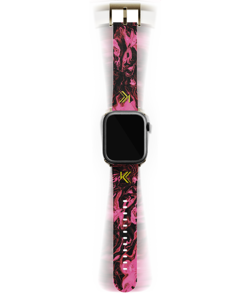 Nebeliges Granat-Uhrenarmband