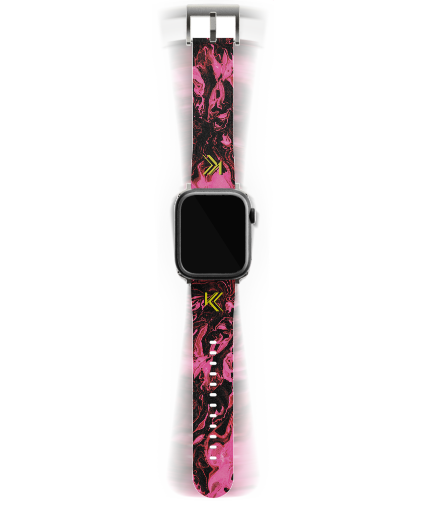 Nebeliges Granat-Uhrenarmband