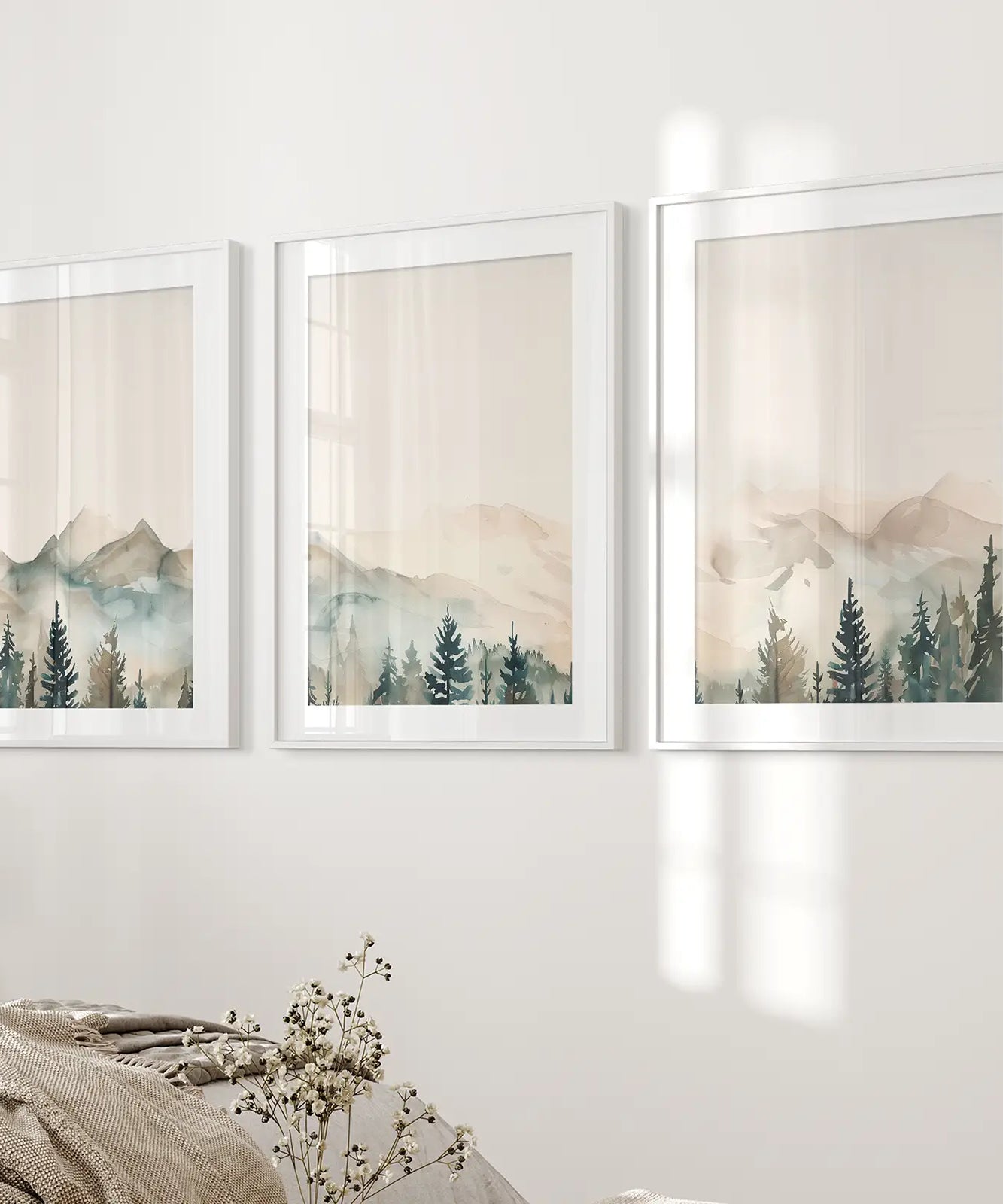 Nature Prints Modern Minimal Forest Wall Art Set