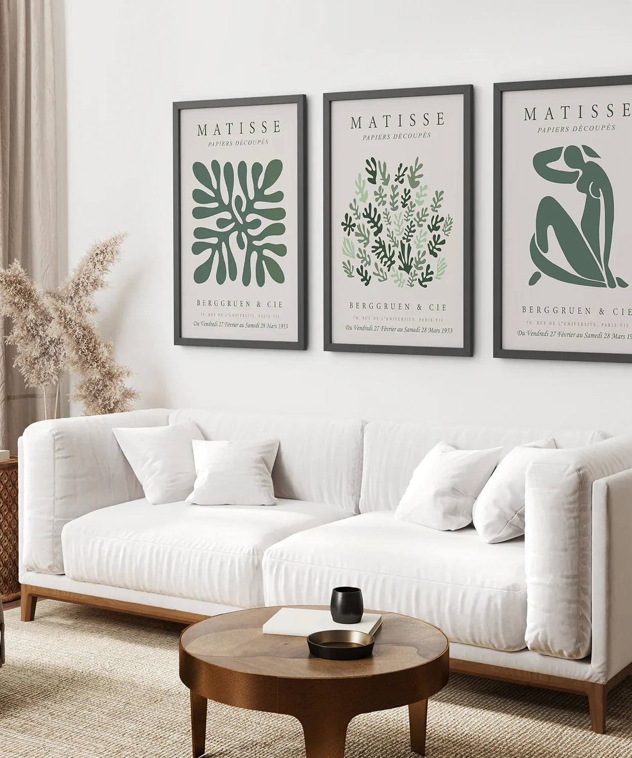 Matisse 3er-Set Wandbilder Salbeigrün