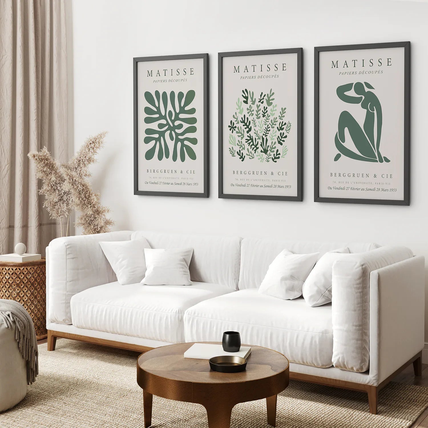 Matisse 3er-Set Wandbilder Salbeigrün