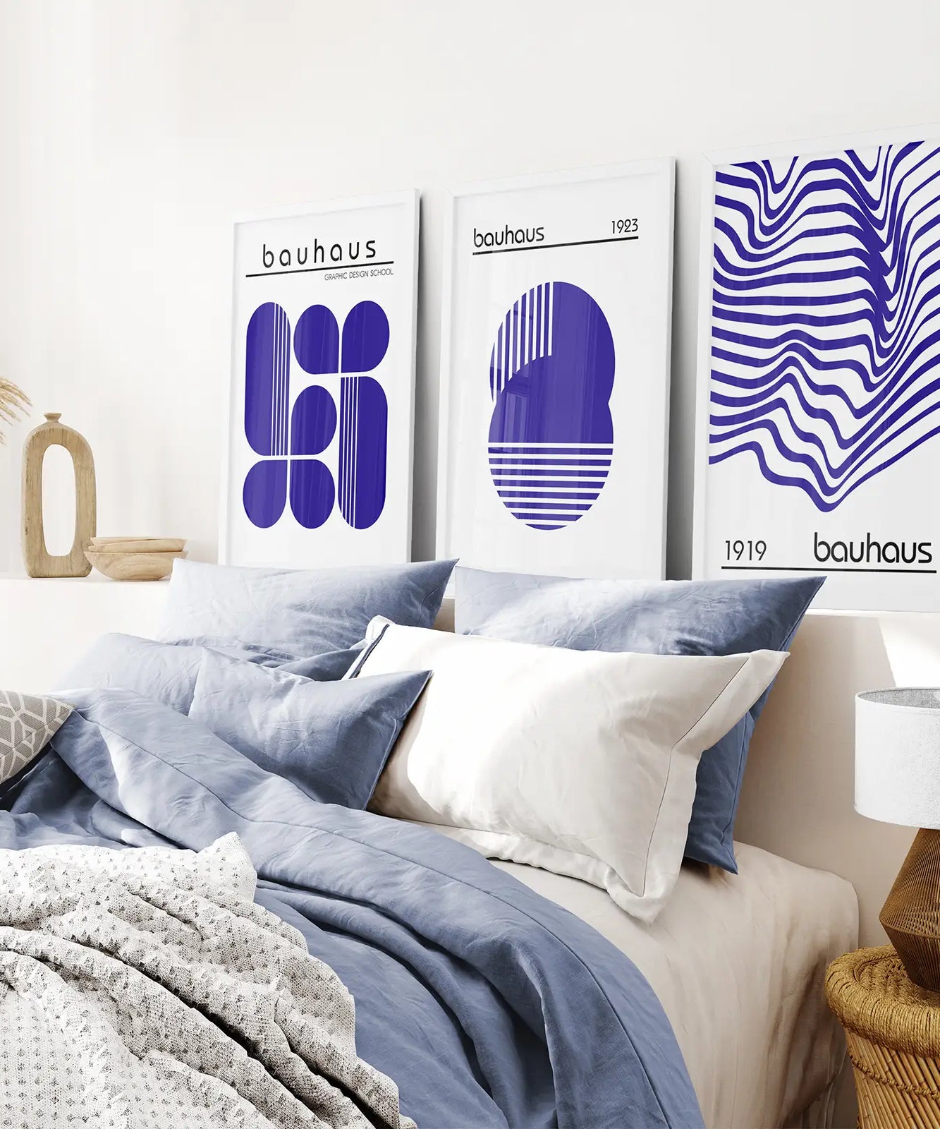 Minimalistisches Bauhaus Wandbilder 3er Set