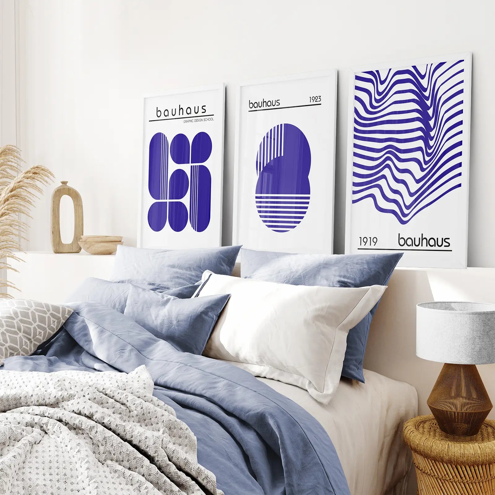 Minimalistisches Bauhaus Wandbilder 3er Set