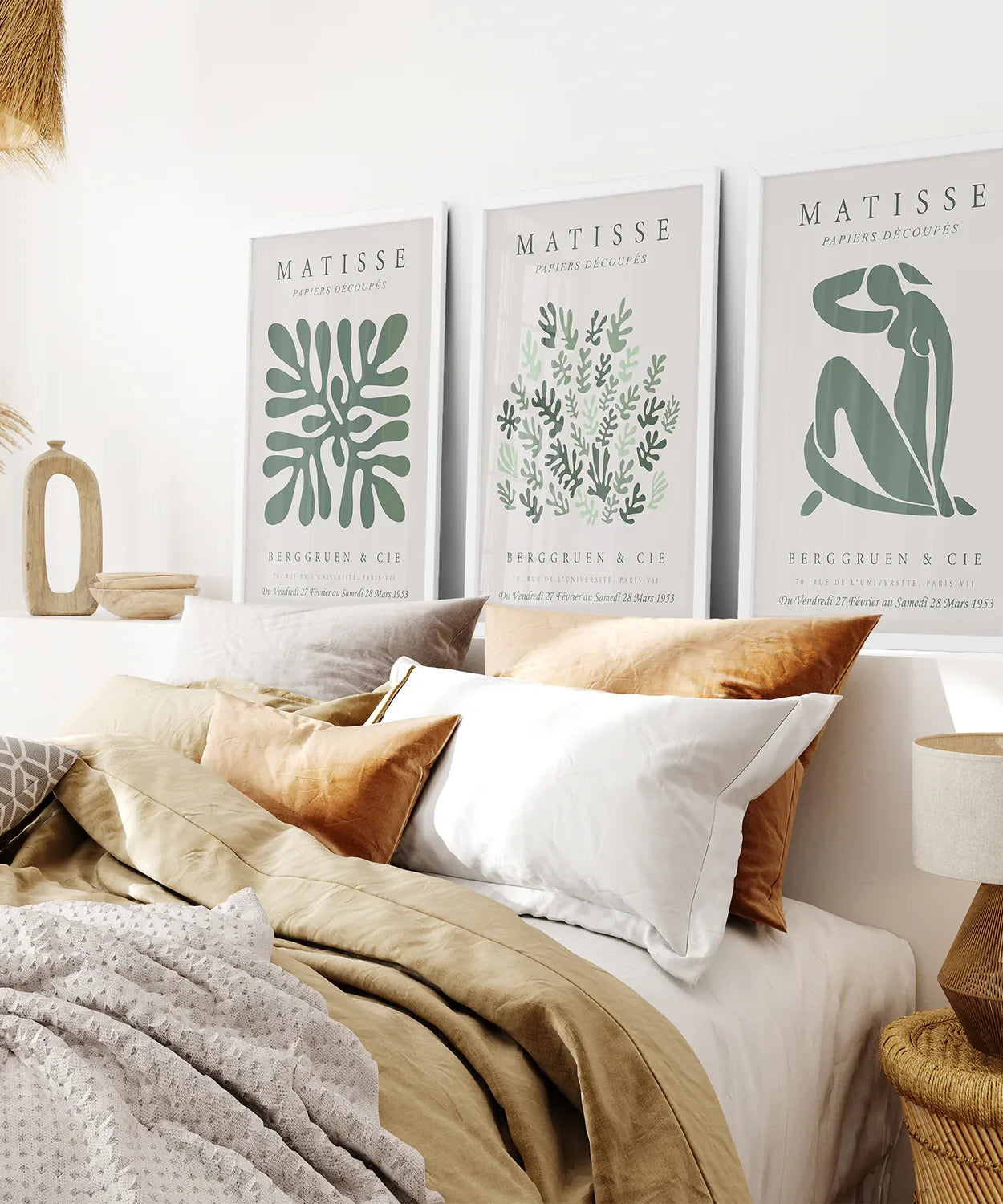 Matisse 3er-Set Wandbilder Salbeigrün