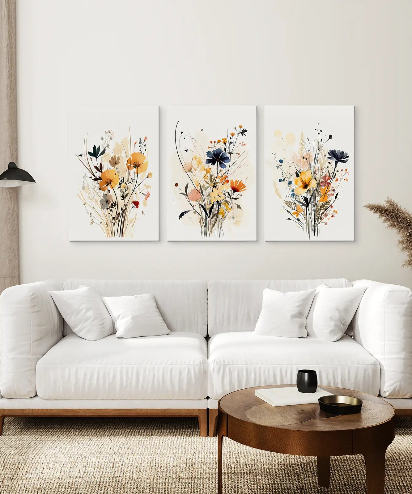Set Kunstdrucke neutrale Aquarell-Wildblumen
