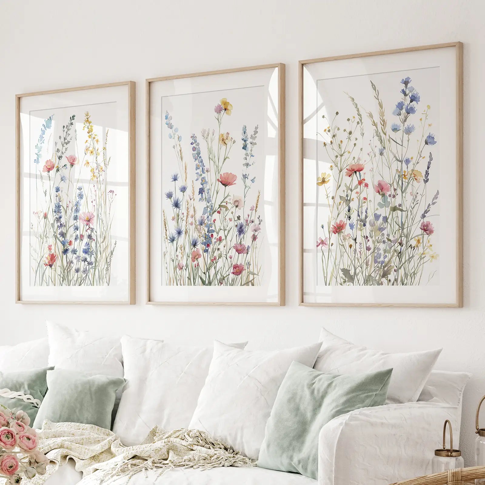 Wildblumen Bunt Trendy Wandkunst Poster Deko