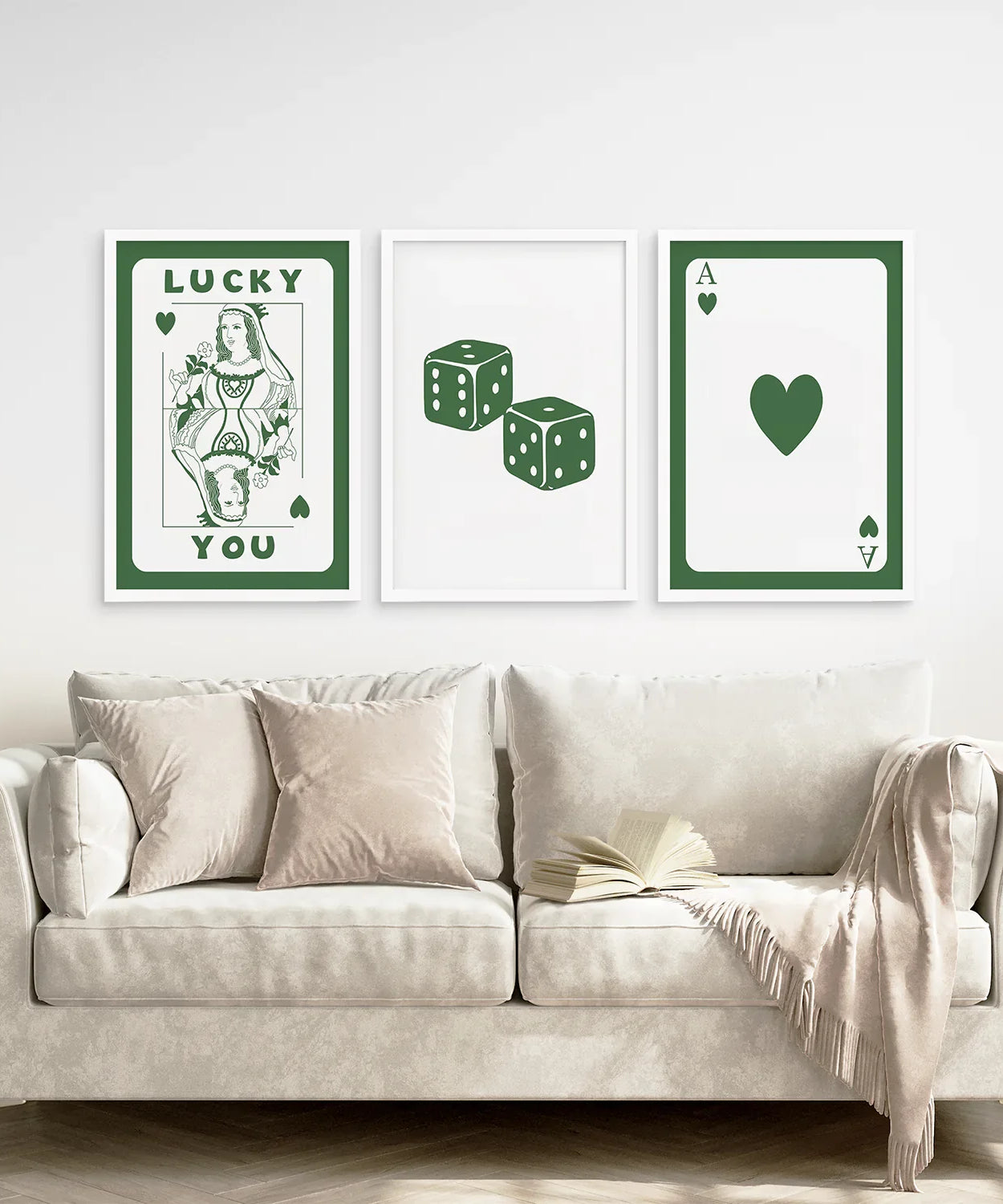 Vintage Poker-Karten-Set, 3-teilig, trendige Wandkunst