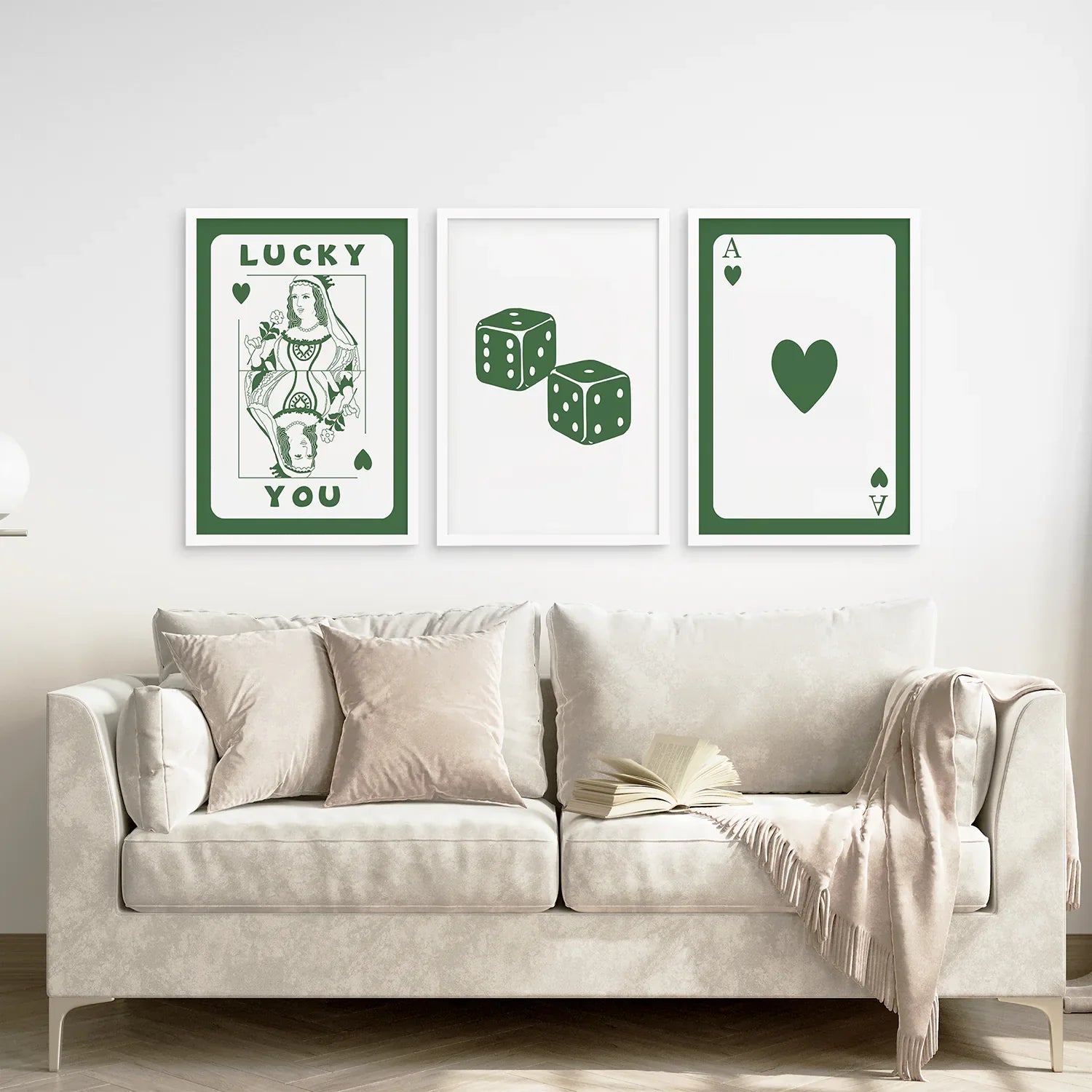 Vintage Poker-Karten-Set, 3-teilig, trendige Wandkunst