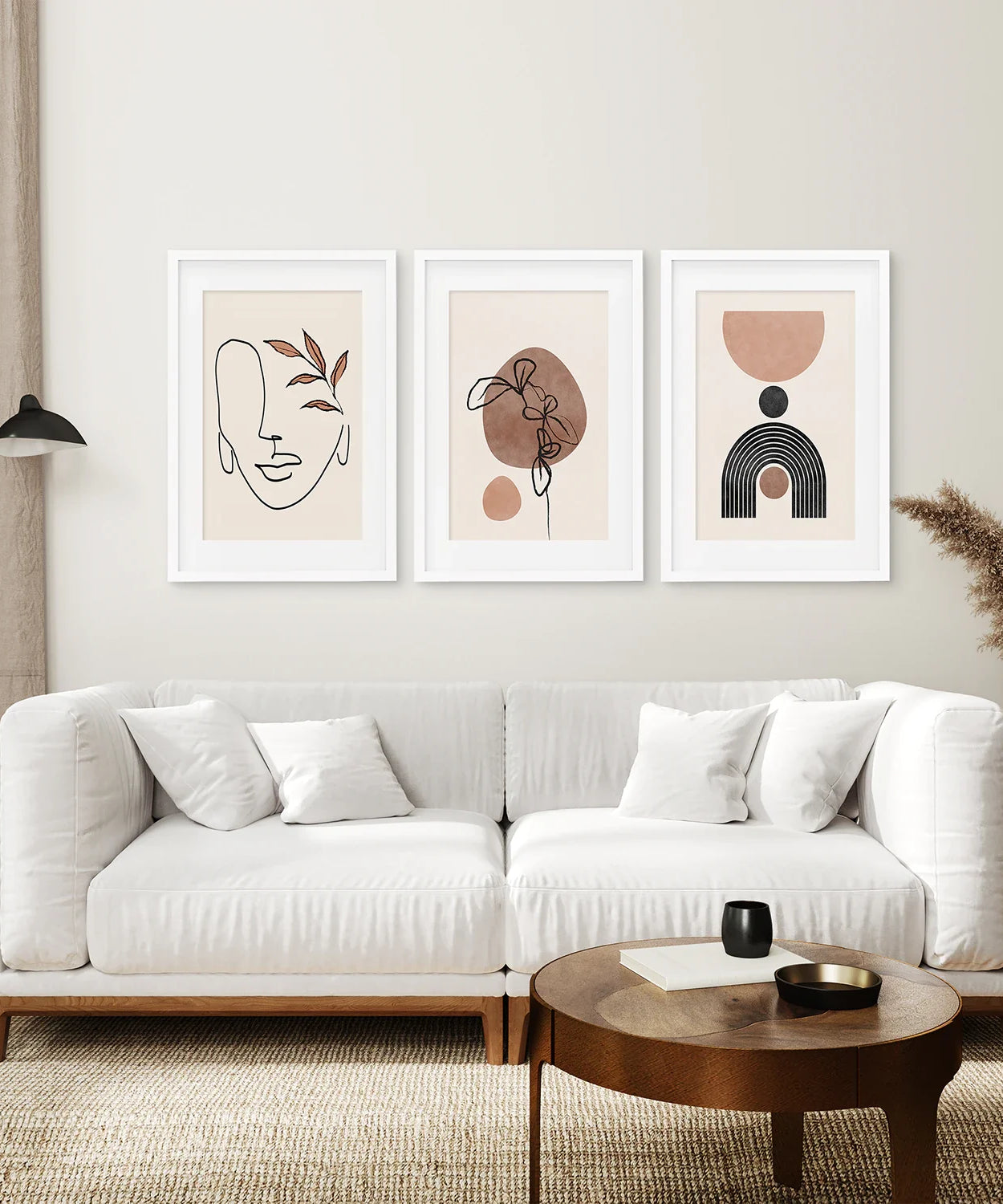 Boho Abstraktes Kunst Set aus 3 - Modernes Poster-Bundle