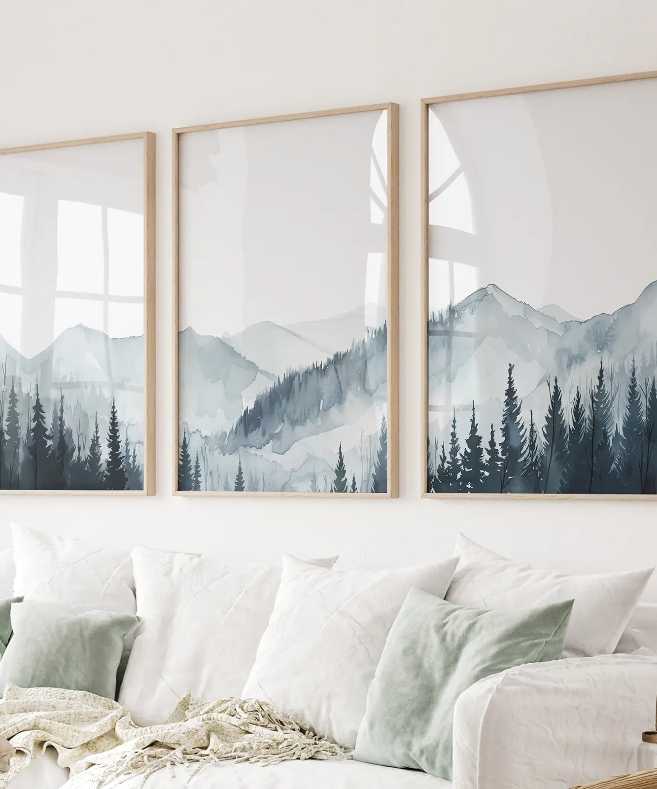 Aquarell Gebirgslandschaft Wandkunst Poster
