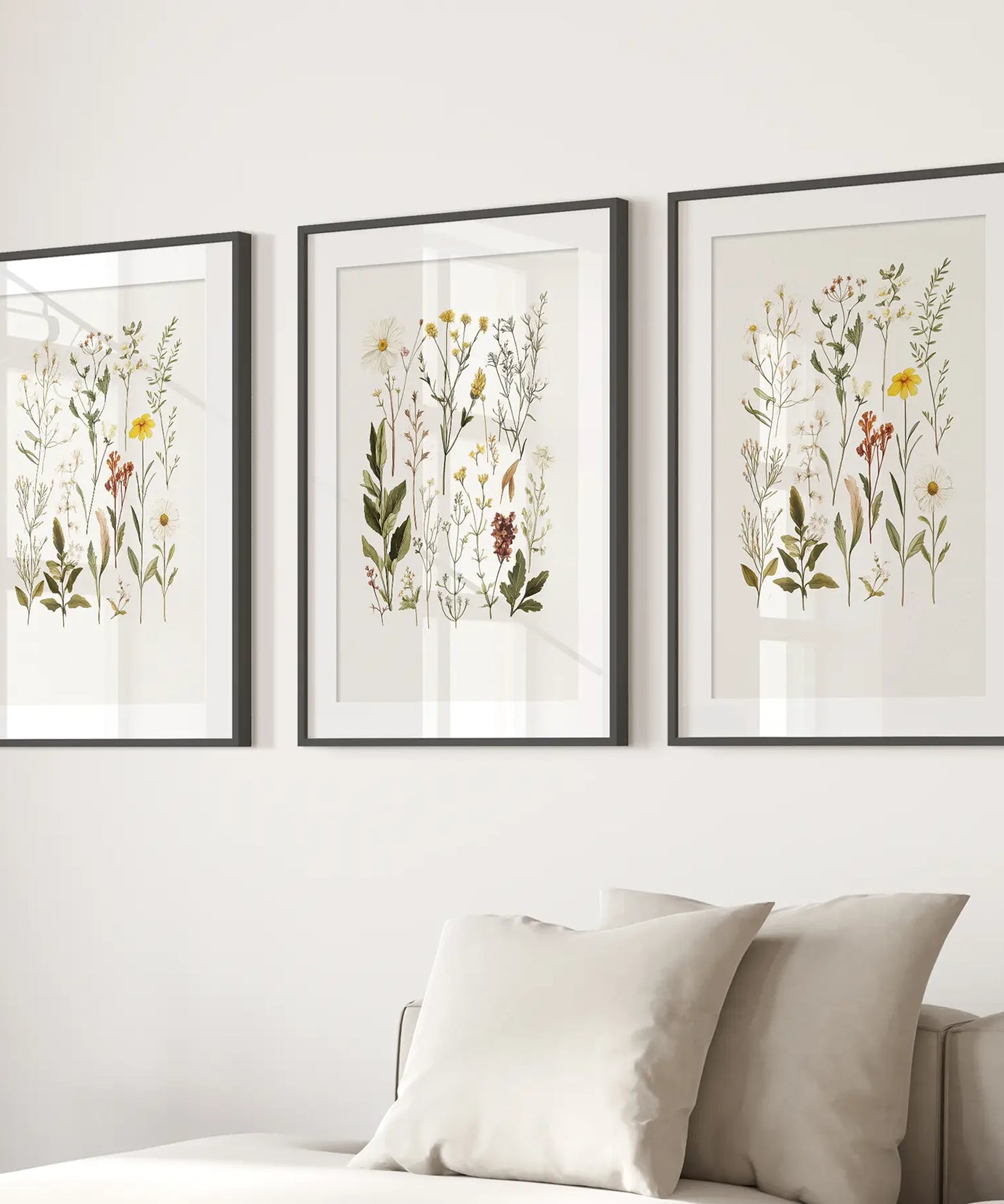 Wildflower Nature Prints. Modern Wall Art Decor