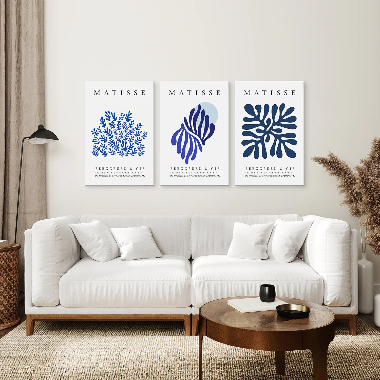 Marineblaue Henri Matisse Cut-Outs. 3er Set Drucke