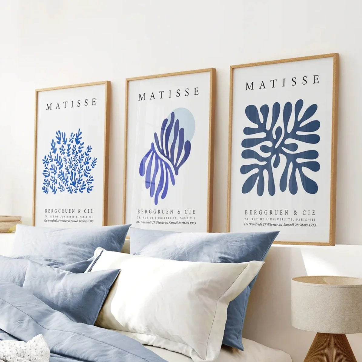 Marineblaue Henri Matisse Cut-Outs. 3er Set Drucke
