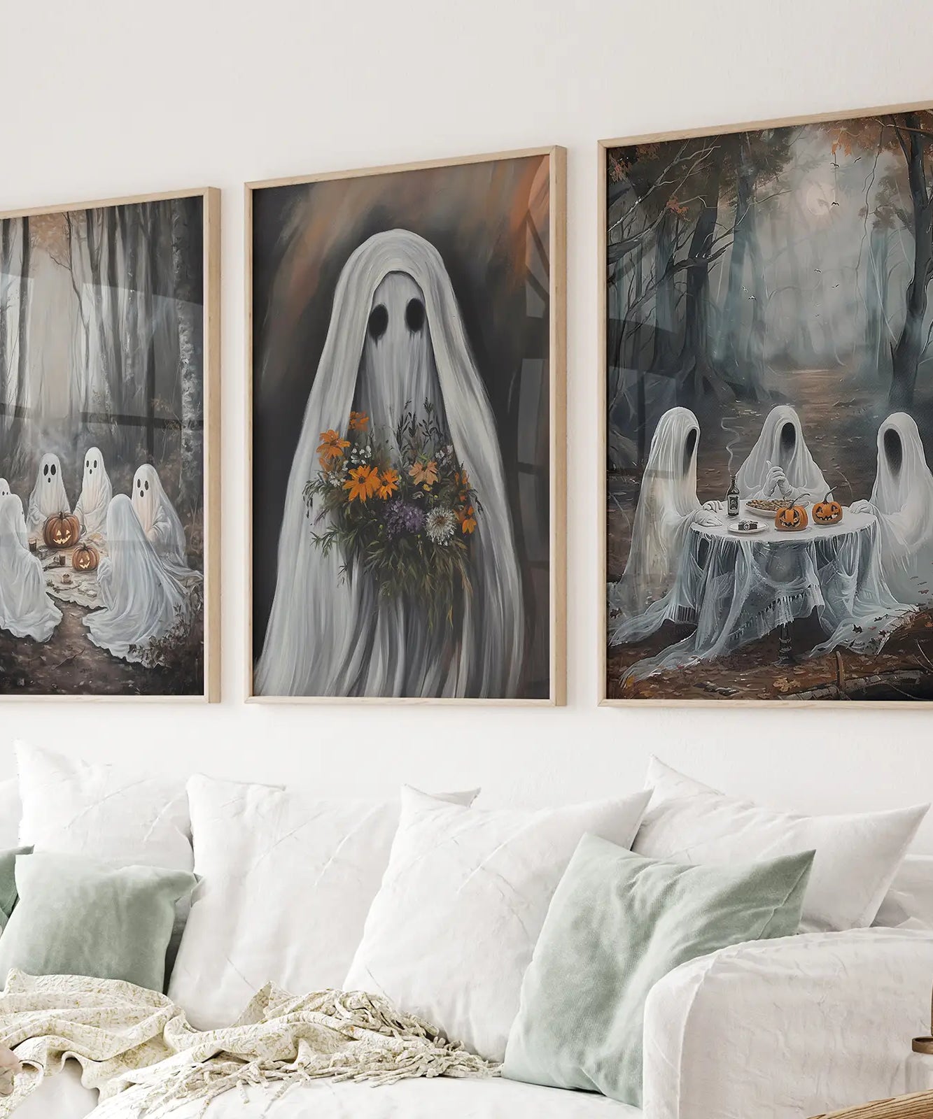 Moody Halloween Geister Trendiges Wandkunstposter