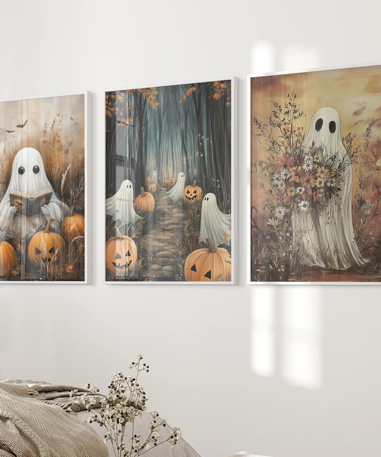 Ghosts Halloween Trendiges Wandkunst-Poster-Set Deko