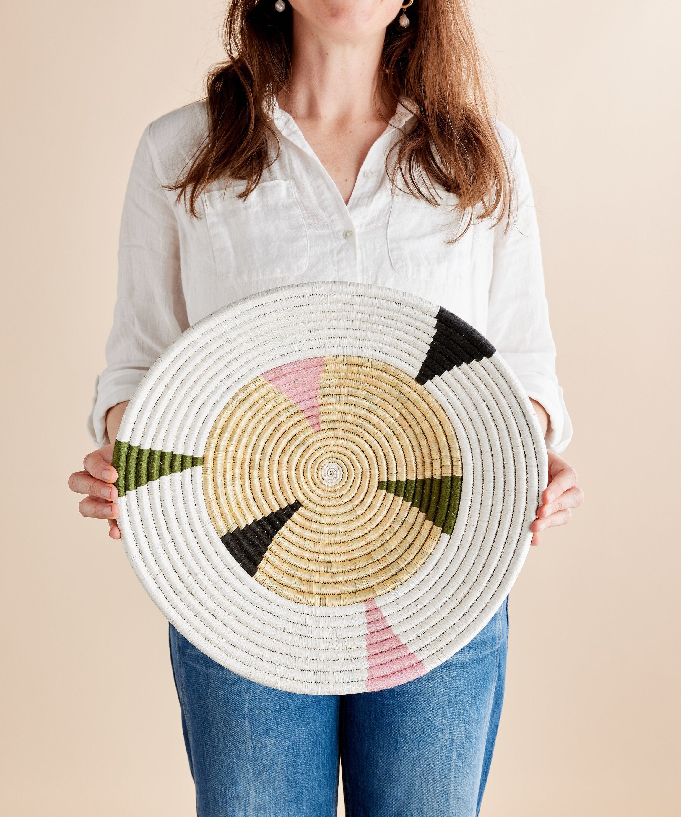 Mosaic Bullseye Wall Basket