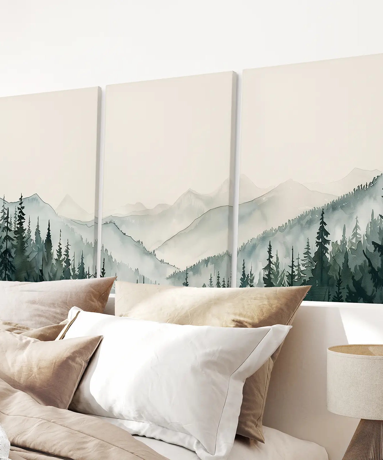 3er Set Berg-Wald-Dekorationsbilder Wandkunst