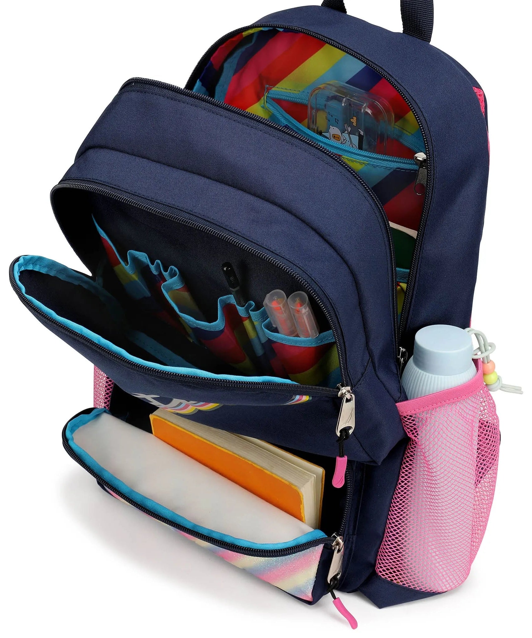 Kinderrucksack für die Schule | Retro Regenbogen | 40 cm hoch