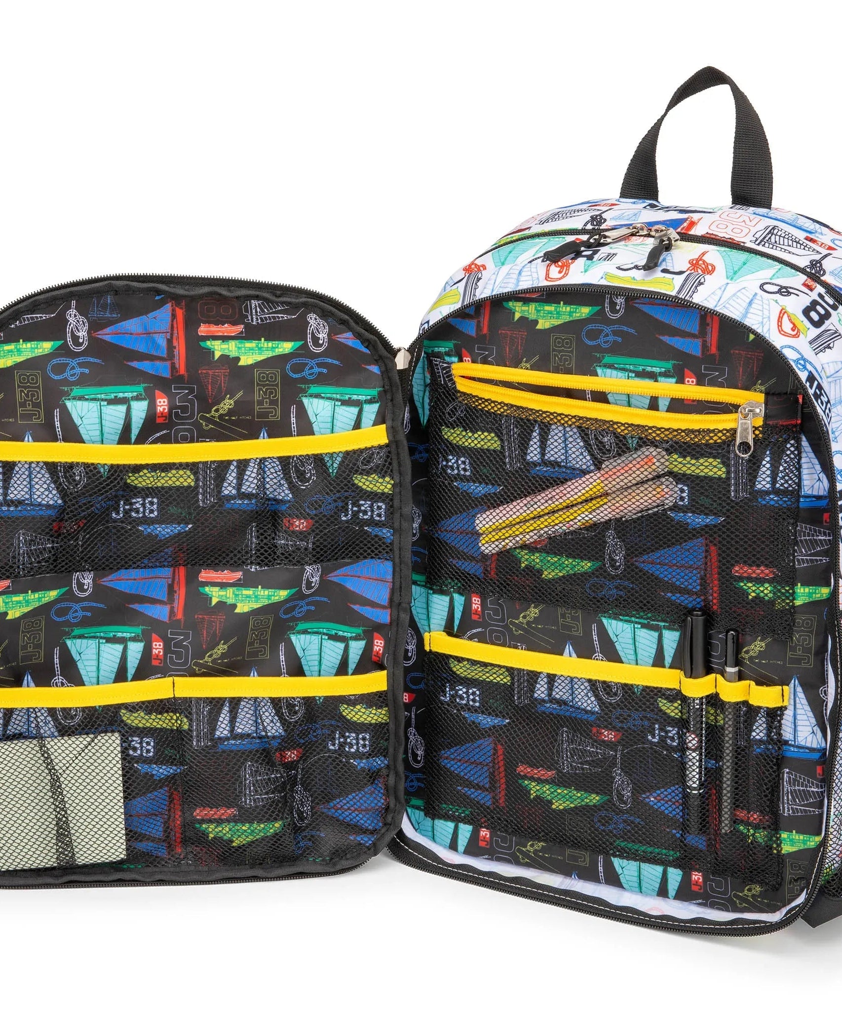 Kinderrucksack für die Schule | Segelboote | 40 cm hoch