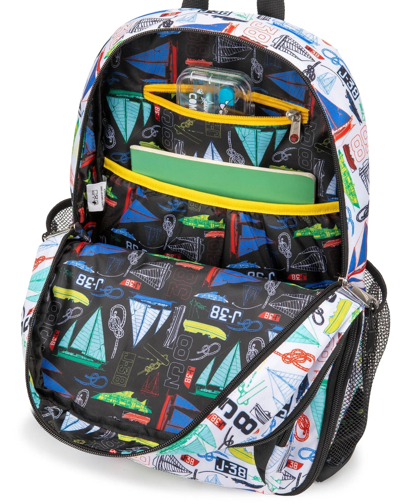 Kinderrucksack für die Schule | Segelboote | 40 cm hoch