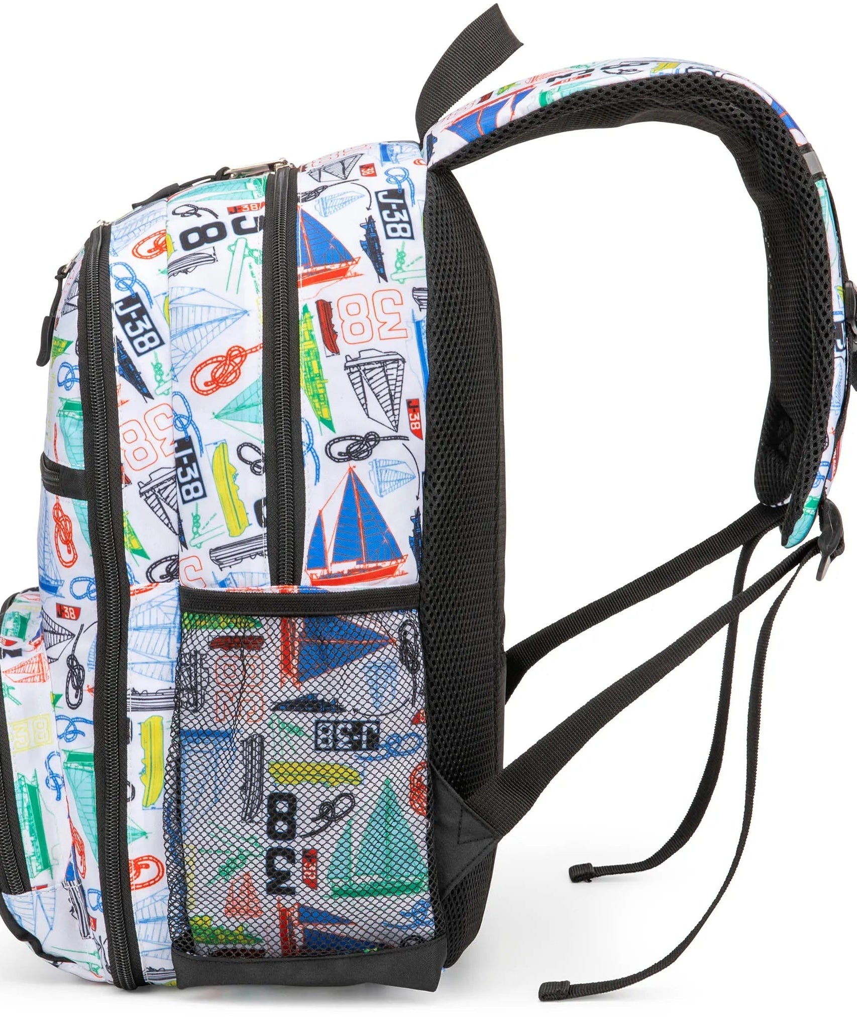 Kinderrucksack für die Schule | Segelboote | 40 cm hoch