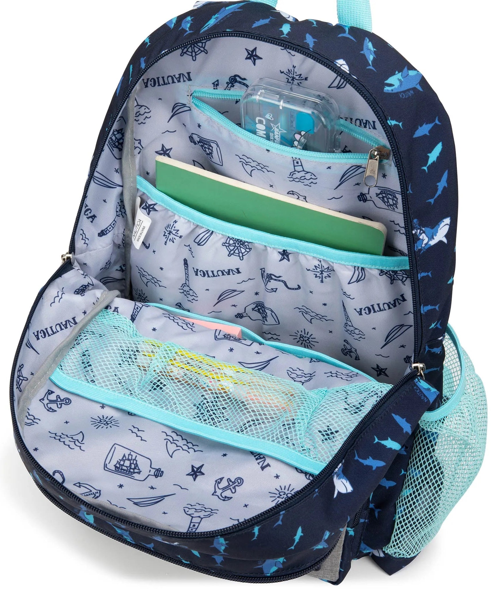 Kinderrucksack für die Schule | Hai-Reiter | 40,6 cm hoch