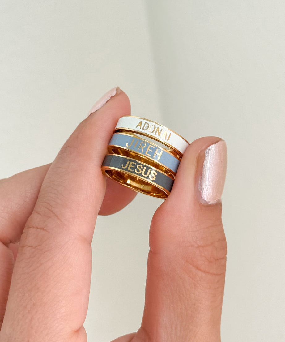 Names of God Enamel Ring Set