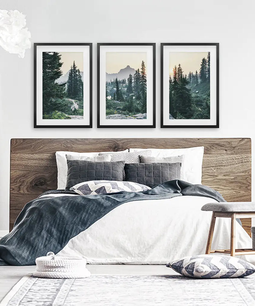 Mountain Forest. USA Wilderness Wall Art Set. Rampart Ridge