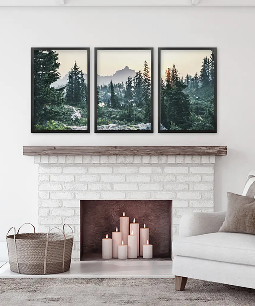 Mountain Forest. USA Wilderness Wall Art Set. Rampart Ridge