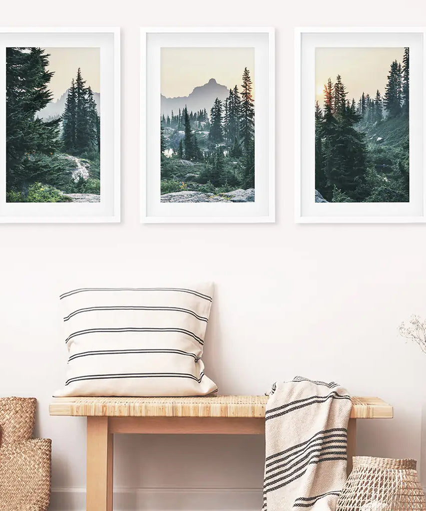 Mountain Forest. USA Wilderness Wall Art Set. Rampart Ridge