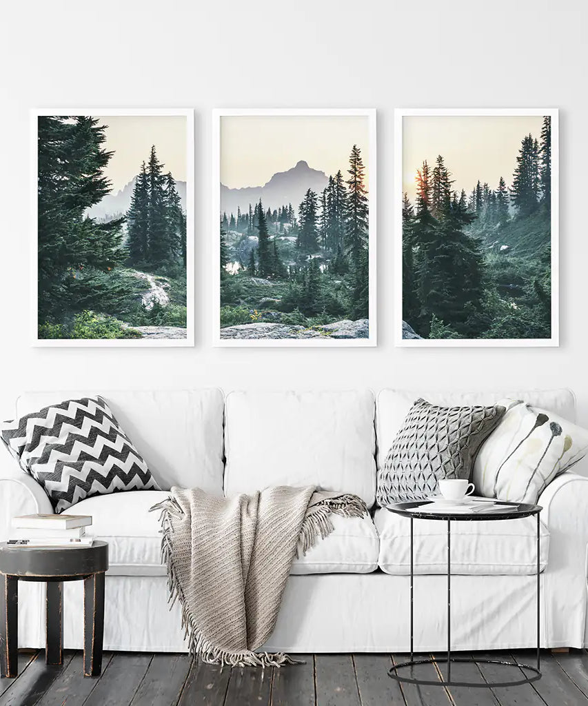 Mountain Forest. USA Wilderness Wall Art Set. Rampart Ridge