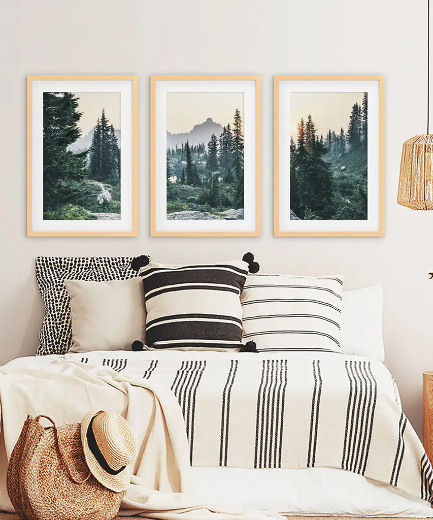 Mountain Forest. USA Wilderness Wall Art Set. Rampart Ridge