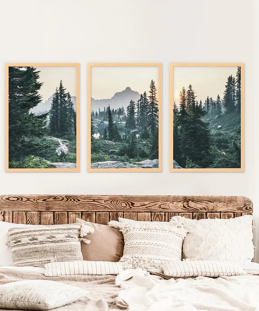 Mountain Forest. USA Wilderness Wall Art Set. Rampart Ridge