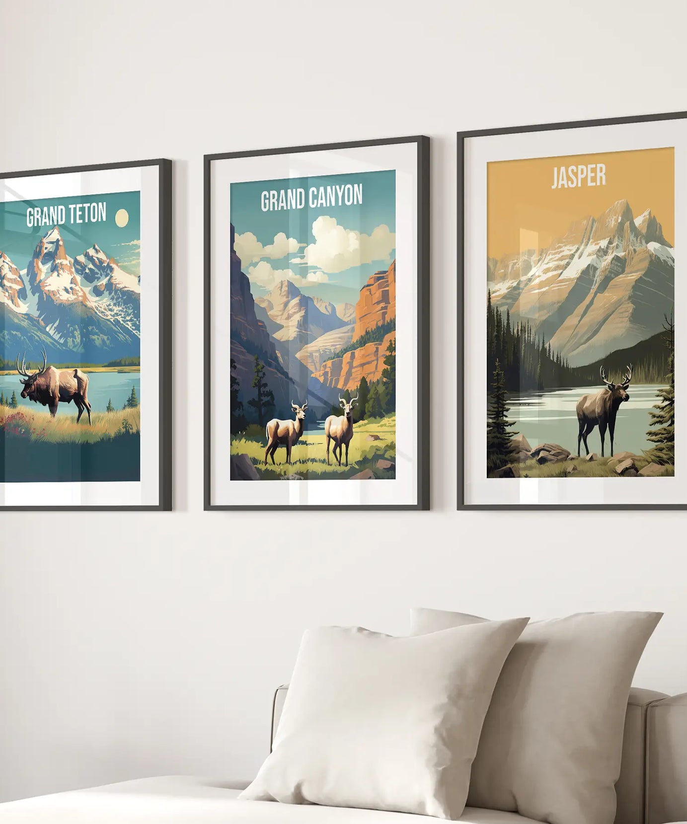 Grand Canyon, Jasper, Grand Teton. Nationalpark-Wandbilder