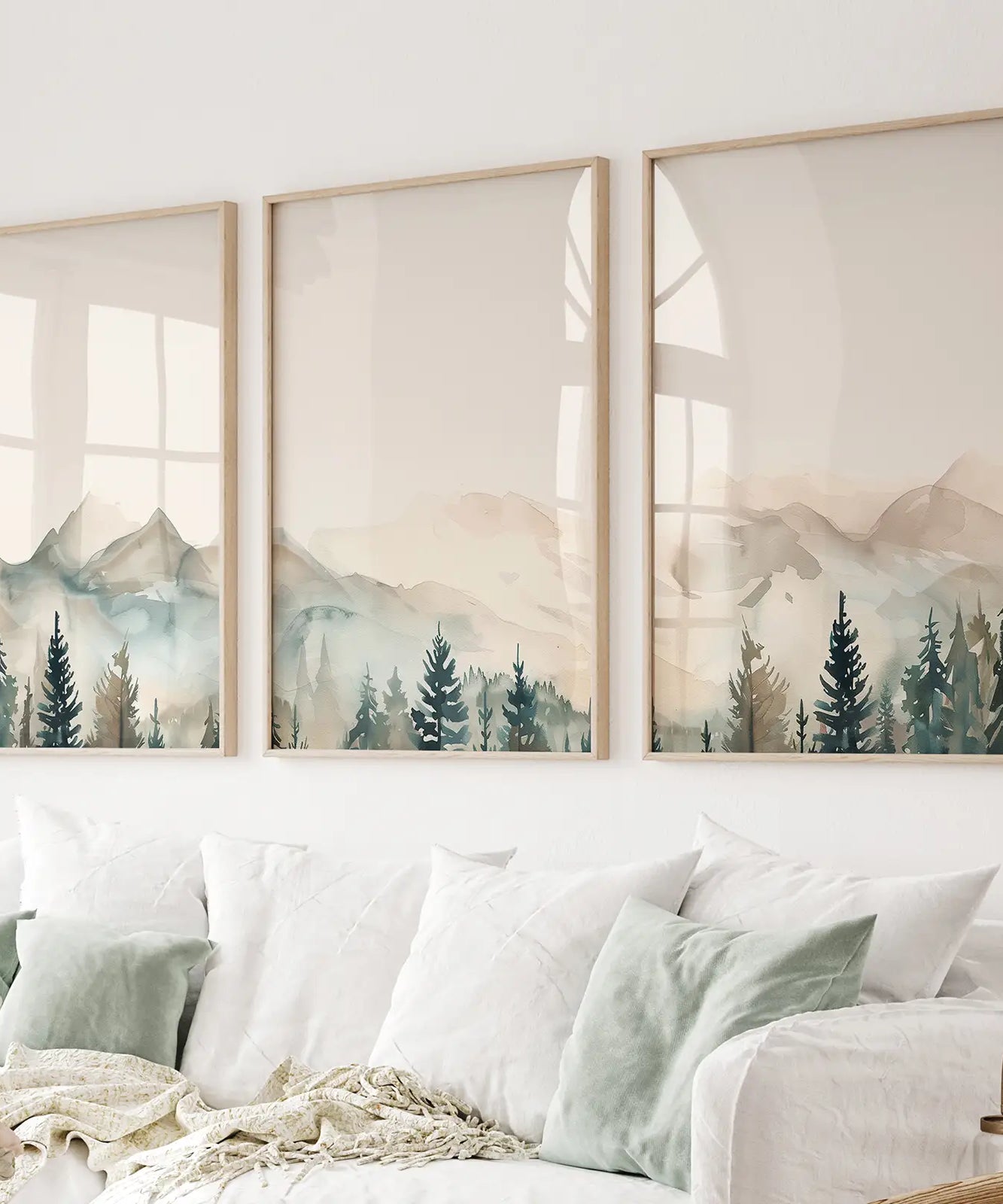 Nature Prints Modern Minimal Forest Wall Art Set