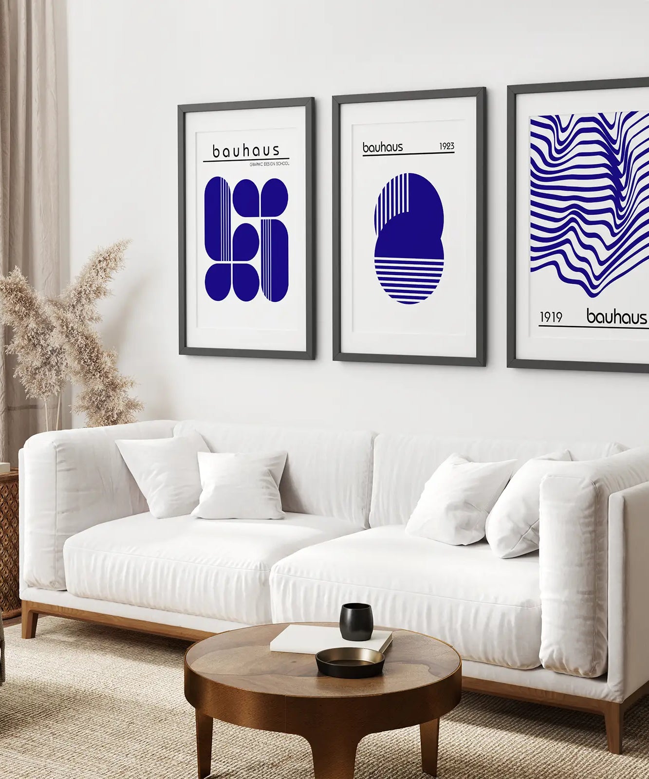 Minimalistisches Bauhaus Wandbilder 3er Set