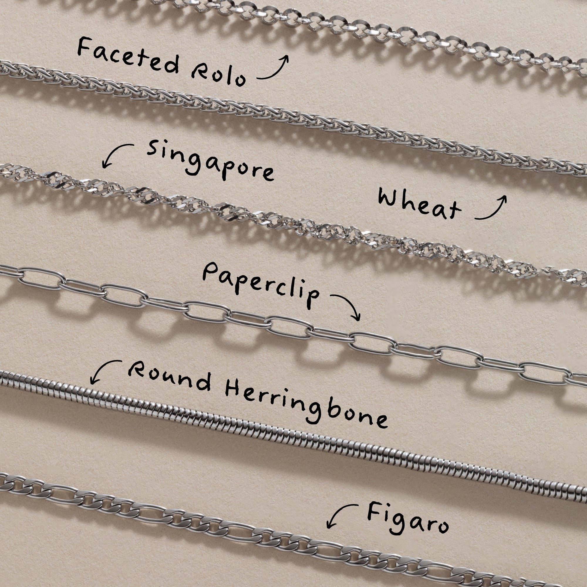 Round Herringbone Charm & Layering Necklace