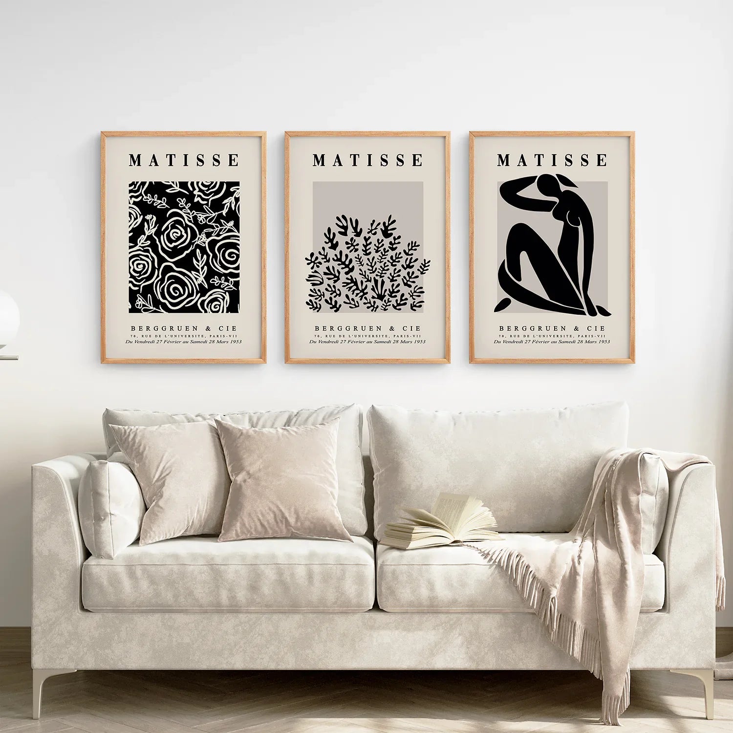 Black Beige Vintage Henri Matisse Wall Art Set