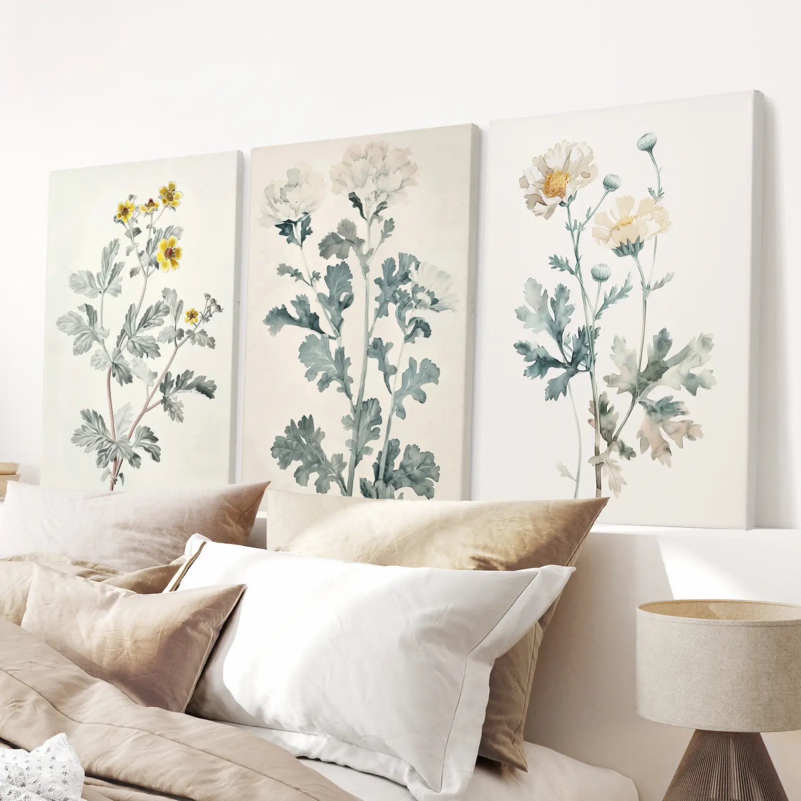 Wandbilder-Set: Wiesenblumen-Aquarellposter
