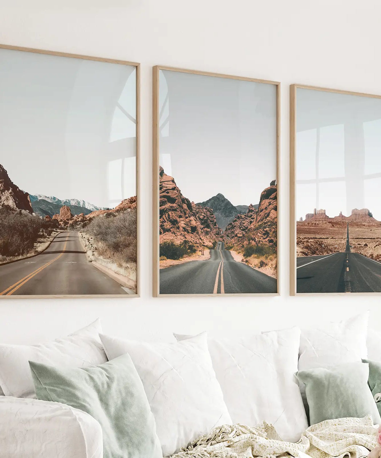 USA Travel Wall Art Set. Roads of Utah, Nevada, Colorado