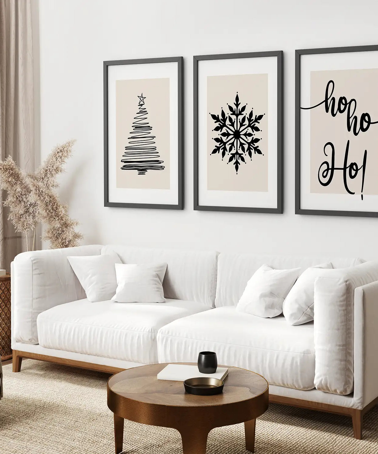 Nordic Style Weihnachtstriptychon Wandbilder Set