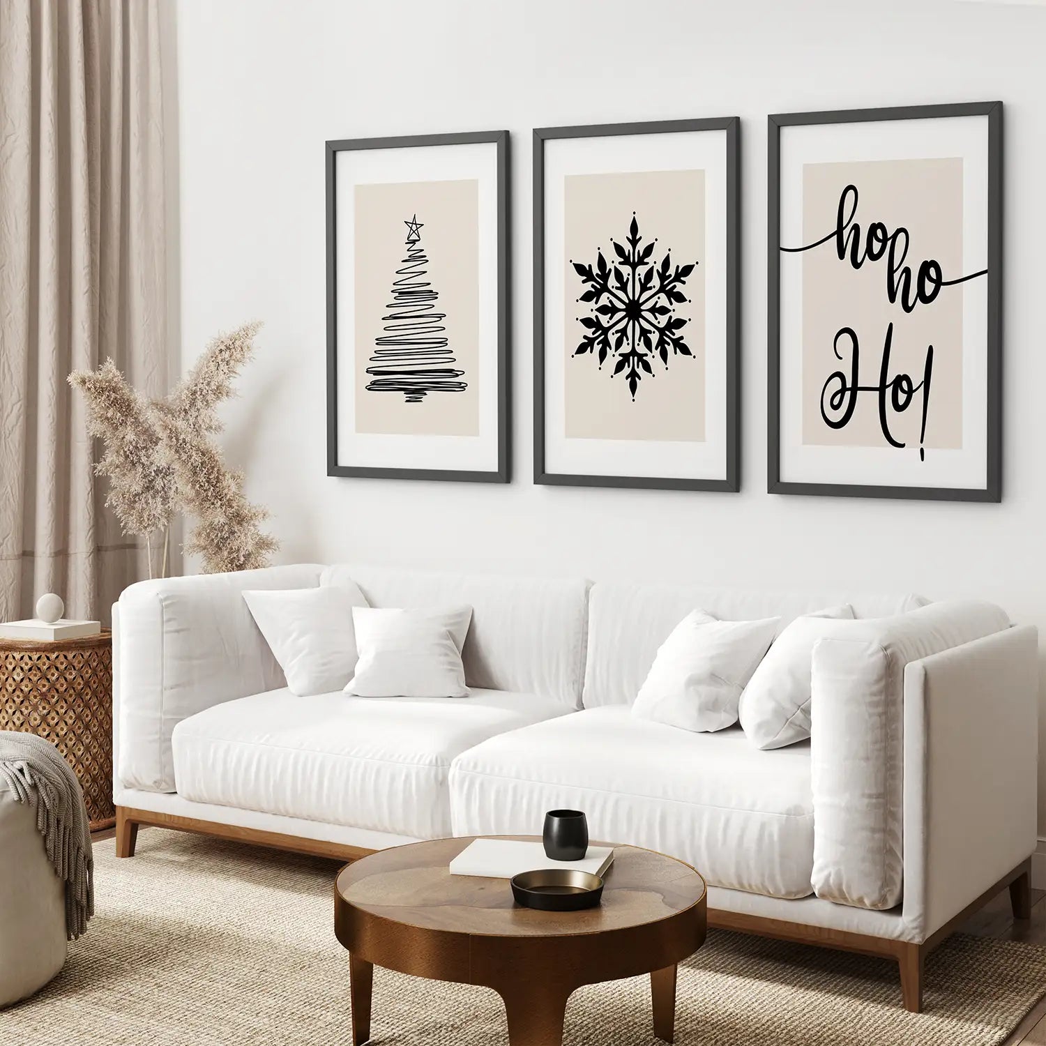 Nordic Style Weihnachtstriptychon Wandbilder Set