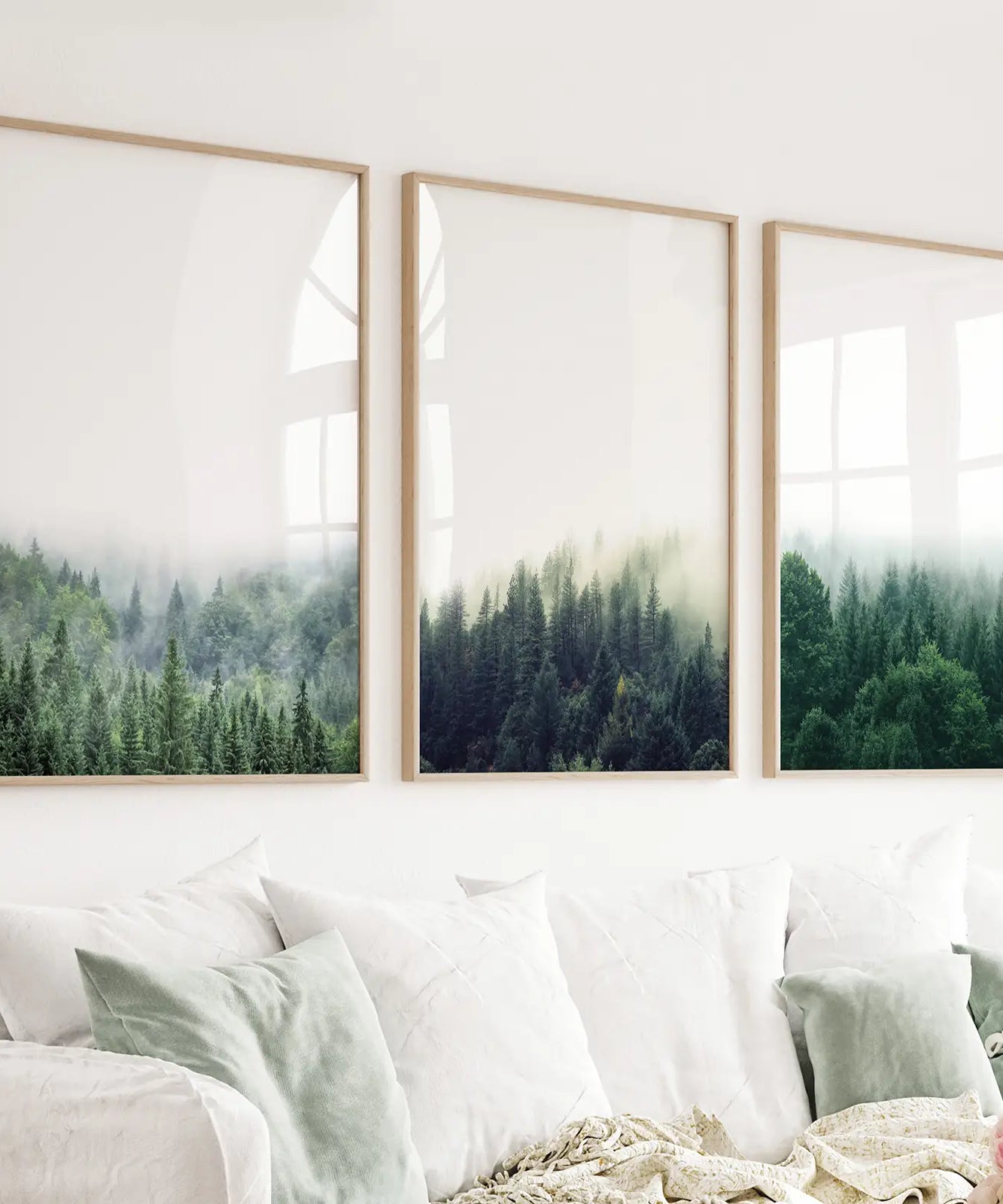 Modern Minimalist Forest Photography. Nordic Wall Art Set