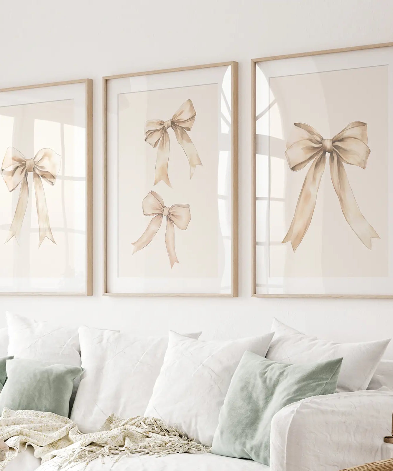 Trendige ästhetische Schleifen Kinderzimmer Wandkunst Set Poster