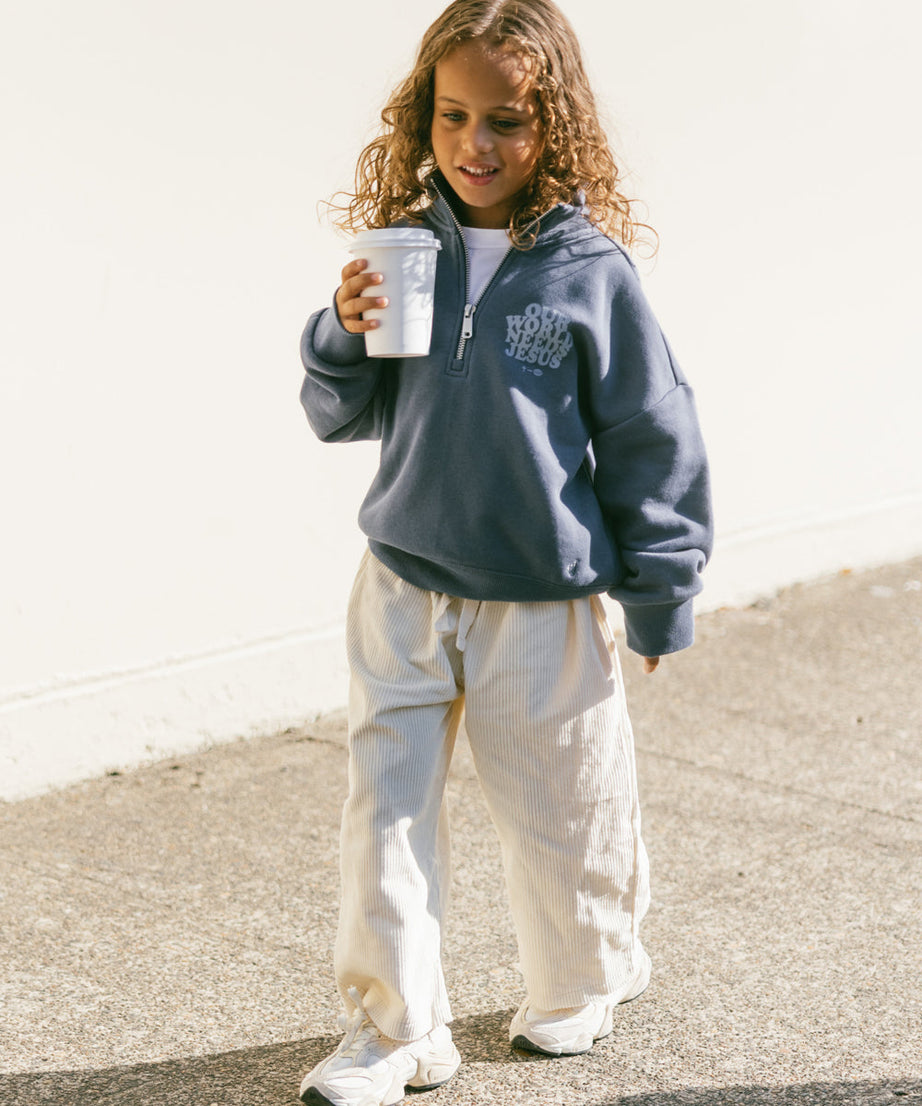 Unsere Welt braucht Jesus Kinder-Half-Zip